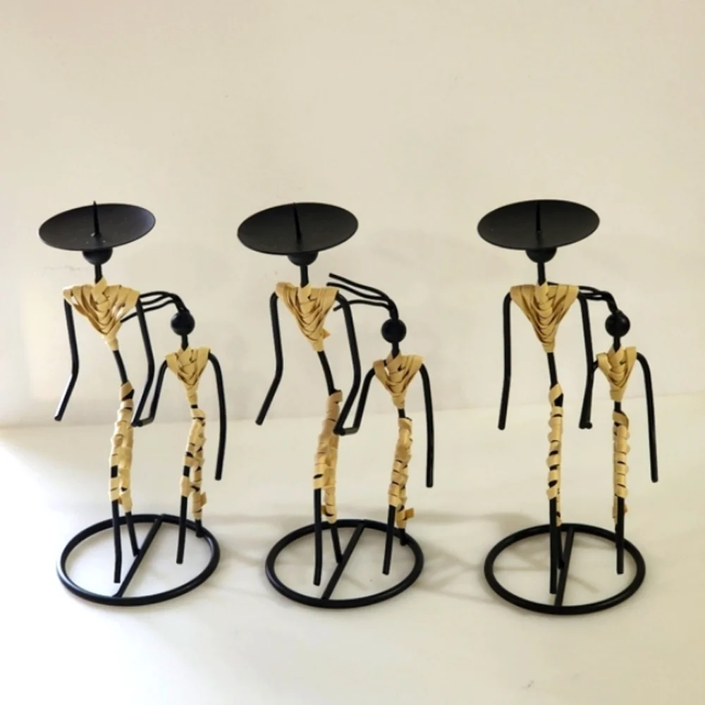 Cobble Creek Wire Figure‎ Candle Holder Set of 3 pcs
